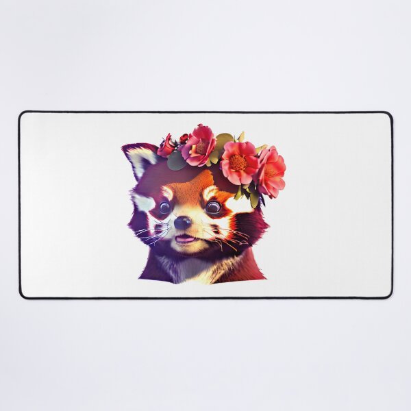 Item preview, Cute Friendly Red Panda With Flowers designed and sold by EdeniaArtStudio.