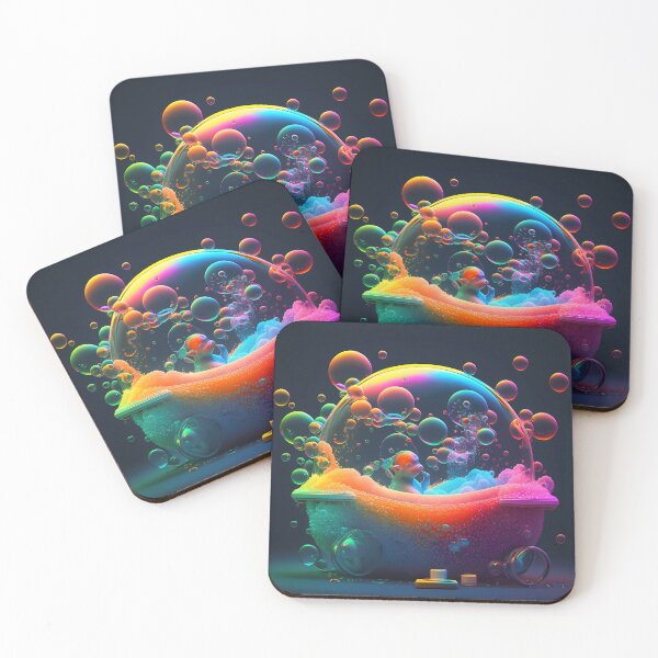 Item preview, "Rainbow Bubbles of Bliss - Whimsical Color Bath Digital Art" designed and sold by lezario.