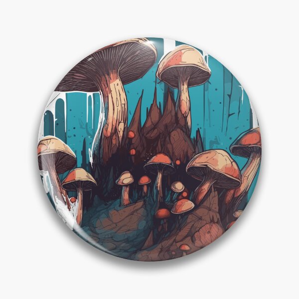 Item preview, Detailed dark ambient mushrooms designed and sold by ArtificialFungi.