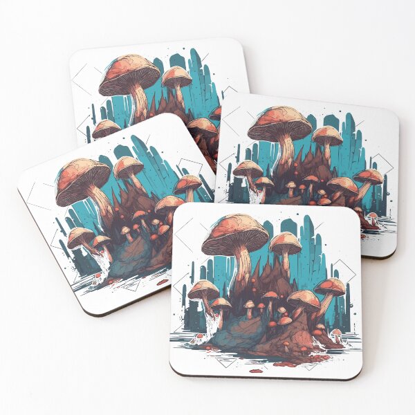 Item preview, Detailed dark ambient mushrooms designed and sold by ArtificialFungi.