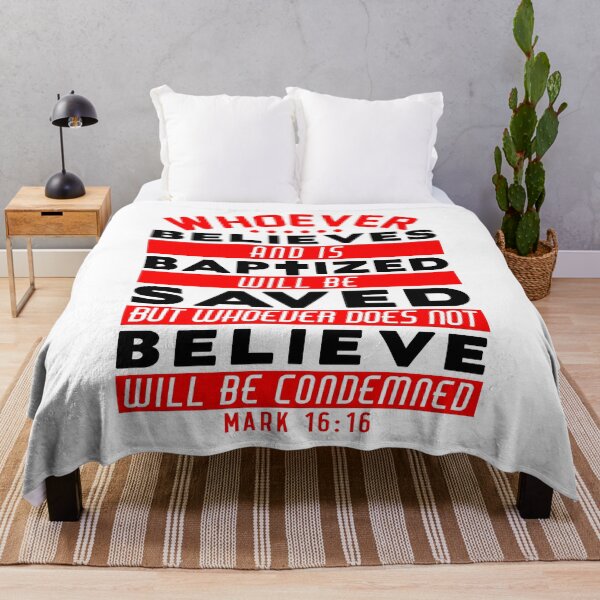 Item preview, Mark 16:16 Whoever Believes and is Baptized will be Saved designed and sold by plushism.