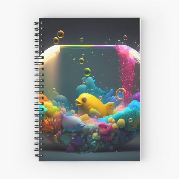 Item preview, "Rainbow Fish Bowl - Whimsical Digital Art for a Splash of Color" designed and sold by lezario.