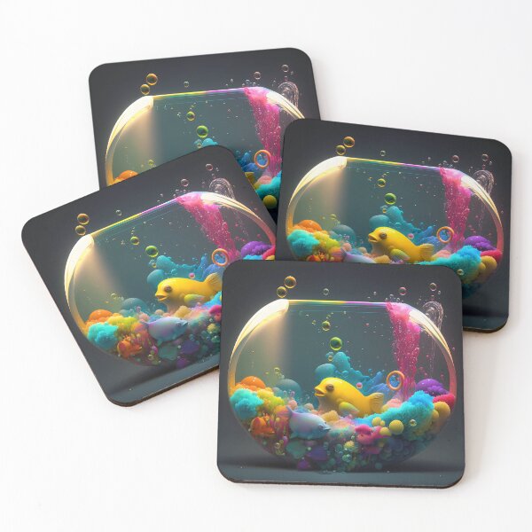 Item preview, "Rainbow Fish Bowl - Whimsical Digital Art for a Splash of Color" designed and sold by lezario.