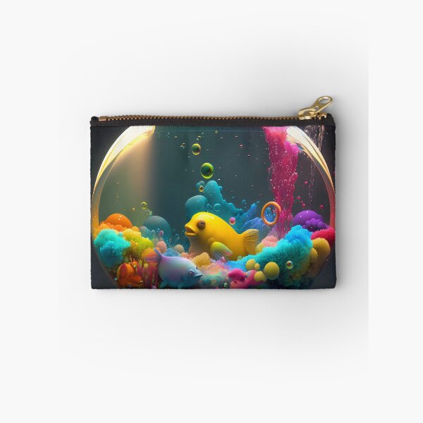Item preview, "Rainbow Fish Bowl - Whimsical Digital Art for a Splash of Color" designed and sold by lezario.
