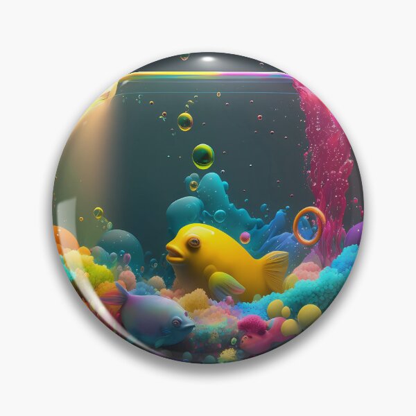Item preview, "Rainbow Fish Bowl - Whimsical Digital Art for a Splash of Color" designed and sold by lezario.