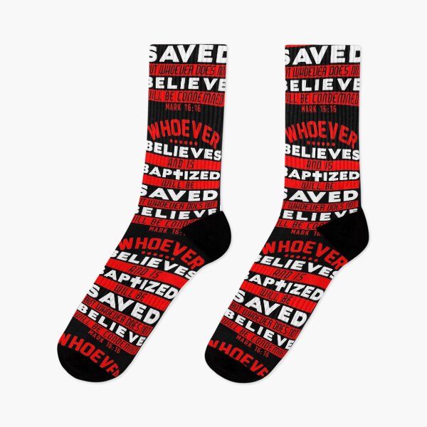 Item preview, Mark 16:16 Whoever Believes and is Baptized will be Saved designed and sold by plushism.