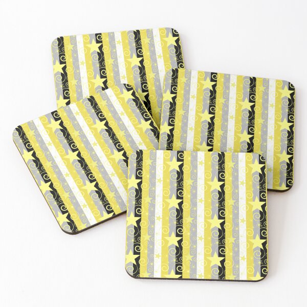 Item preview, Artticarlo Stars with Swirls Honeybee Multicolor Vertical Stripes Half-drop Repeat 5748 designed and sold by Art in My Loft.