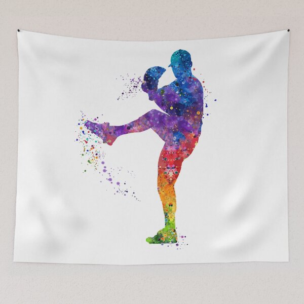 Item preview, Boy Baseball Pitcher Watercolor Softball Gift designed and sold by LotusGifts.