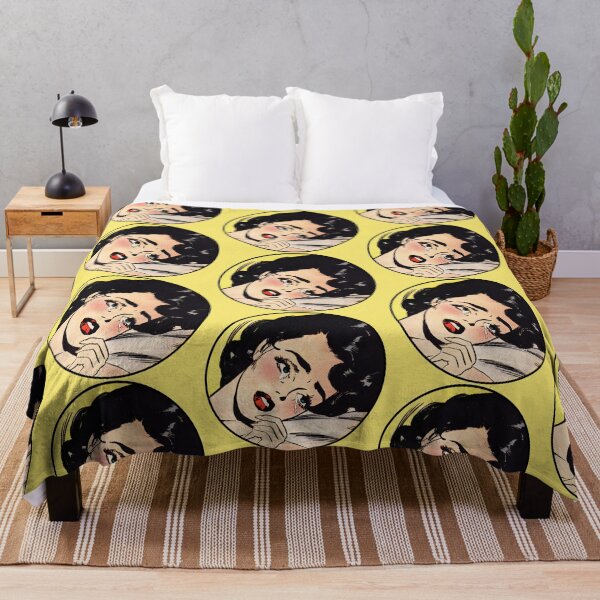 Item preview, Black Hair Crying Vintage Comic Woman Portrait designed and sold by MadfishDesigns.