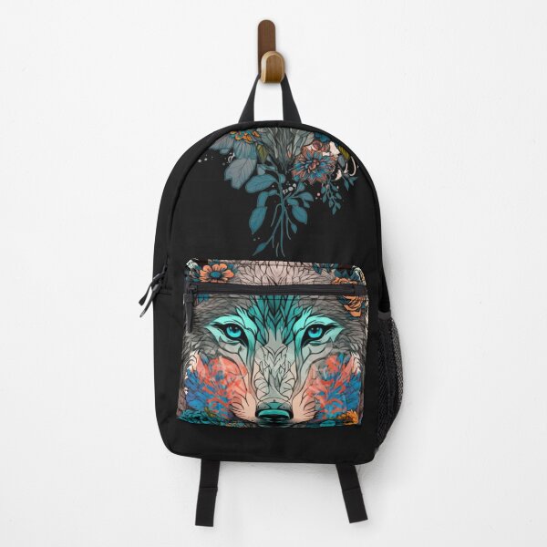 Item preview, ANIMAL WOLF T-SHIRT with overlapping flowers designed and sold by melaesse.