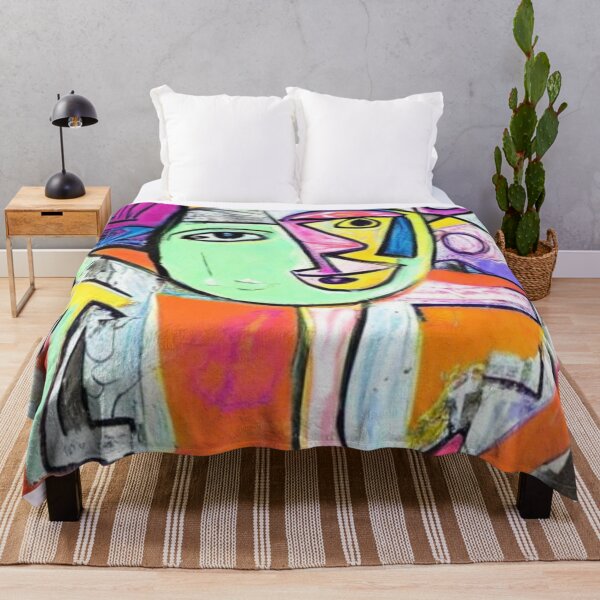 Item preview, Cubism Meets Eclectic Art: Bright Neon Colors Mixed Media designed and sold by ArtazaBazaar.
