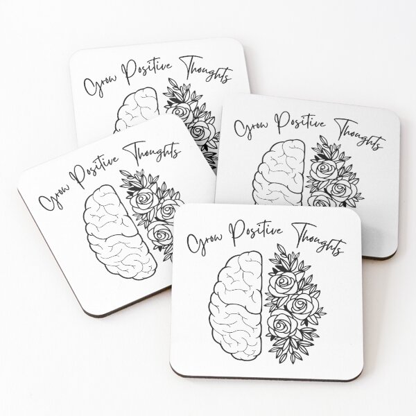 Item preview, Grow Positive Thoughts Outline Roses Floral Positive Phrase  designed and sold by Mimielitas-Shop.