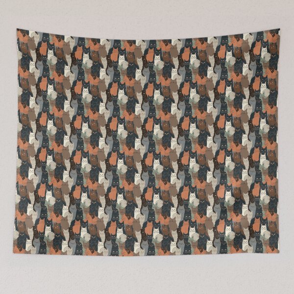 Artikelvorschau, Purr-fectly Cozy Cat Pattern entworfen und verkauft von PlantyOfTShirts.