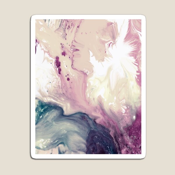 Rose Pink Turquoise Marble Painting Magnet