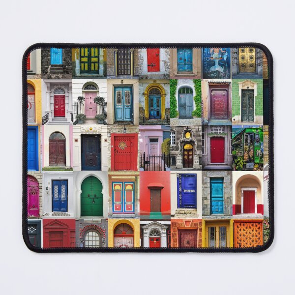 Item preview, Colorful doors of the world, doorway, entrance color photographic collage portrait designed and sold by Jéanpaul  Ferro.