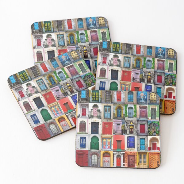 Item preview, Colorful doors of the world, doorway, entrance color photographic collage portrait designed and sold by Jéanpaul  Ferro.