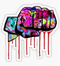 Graffiti covered fist Sticker