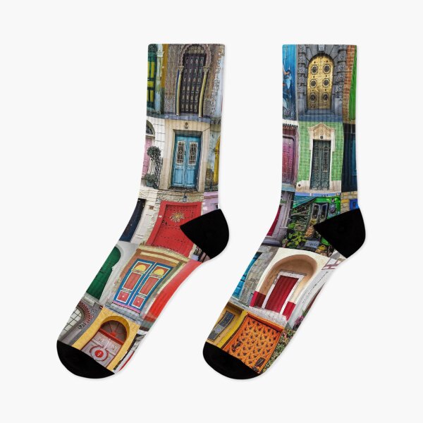 Item preview, Colorful doors of the world, doorway, entrance color photographic collage portrait designed and sold by Jéanpaul  Ferro.