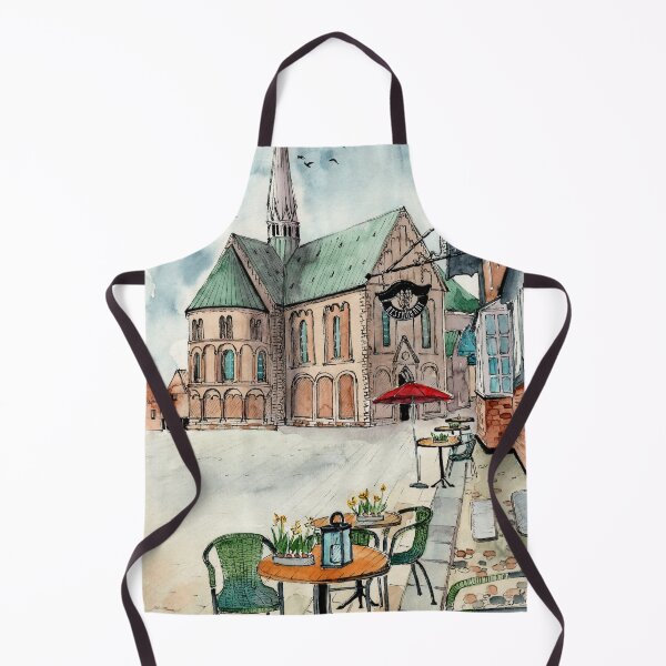 Item preview, Watercolor Ribe Cathedral in an ancient city of Ribe in Denmark designed and sold by MaryWatercolor.