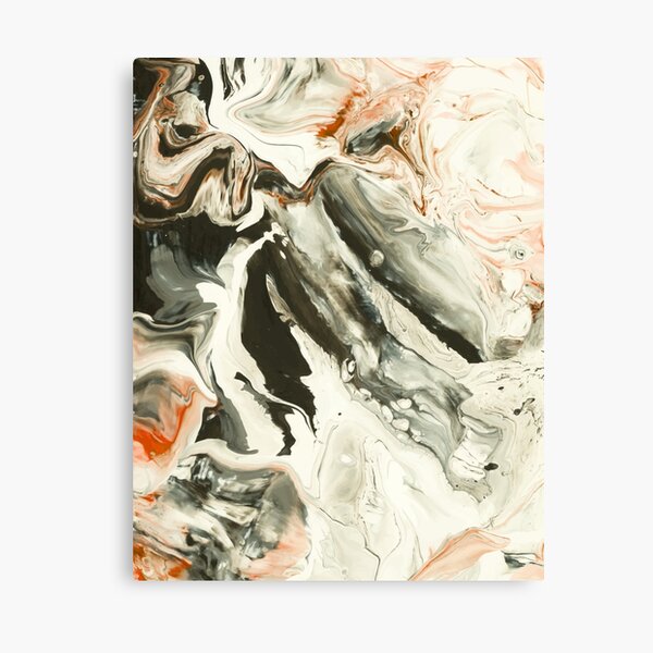 Abstract Red Grey Marble Painting Canvas Print