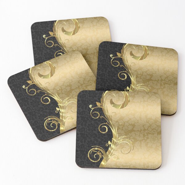 Item preview, Black Damasks Gold Swirls designed and sold by GoDesign1.
