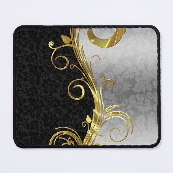 Item preview, Black Damasks Gold & Silver Swirls designed and sold by GoDesign1.