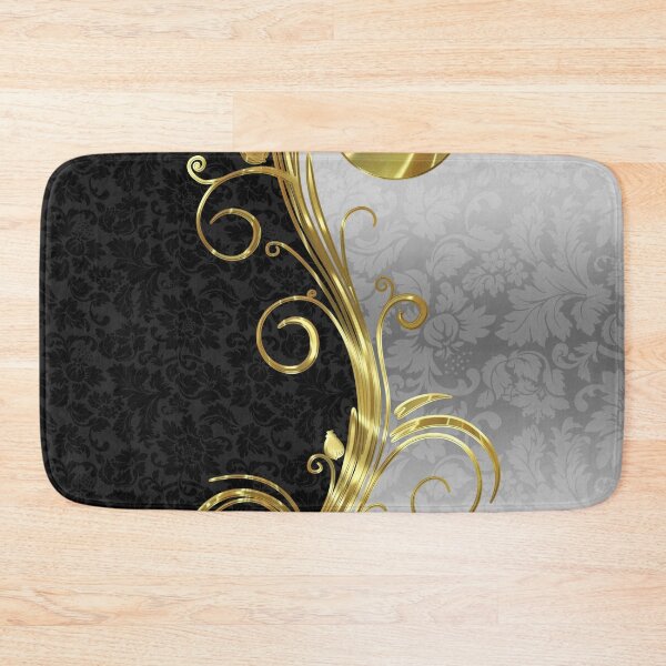 Item preview, Black Damasks Gold & Silver Swirls designed and sold by GoDesign1.