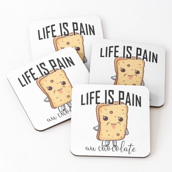 Item preview, life is pain with chocolate designed and sold by knuppify.