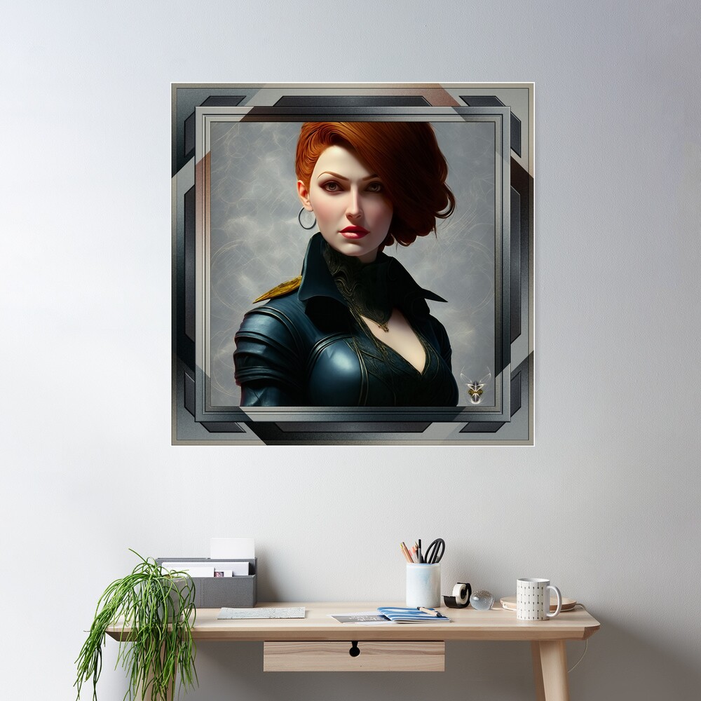 Flight Commander Collingsworth - The Wicked One AI Concept Art by Xzendor7 - Beauty, Brains, Leadership 2 Flight Commander Collingsworth Alluring AI Concept Art by Xzendor7 Wall Poster