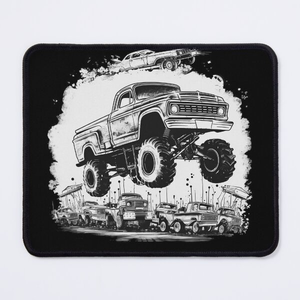 Item preview, Monster Jump: High-Flying Thrills Line Art Monster Truck designed and sold by BrobocopPrime.