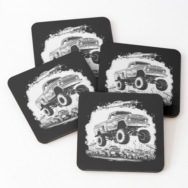 Item preview, Monster Jump: High-Flying Thrills Line Art Monster Truck designed and sold by BrobocopPrime.