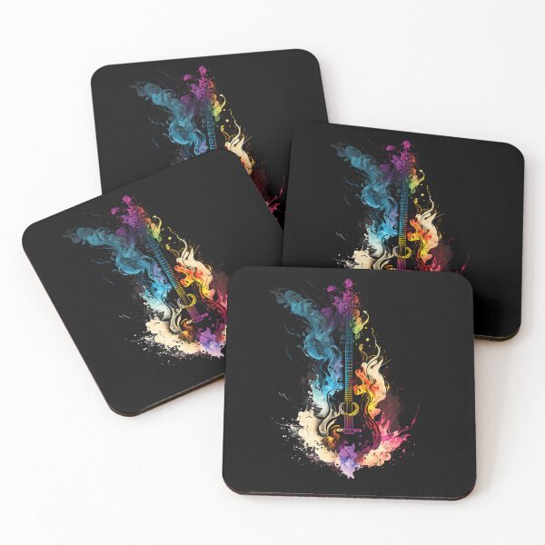 Item preview, Electric Guitar Band Design chromatic coloured flames designed and sold by EternalDelight1.