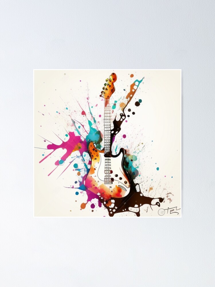 Thumbnail 1 of 3, Poster, splash guitar designed and sold by Nickyvb.
