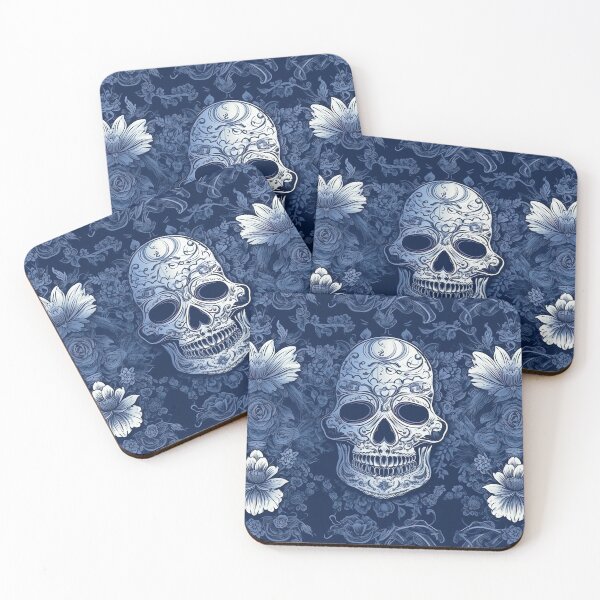 Item preview, Skulls and Flowers in Bloom Seamless pattern design for kids, teens and adults designed and sold by Flowsaiartshop.