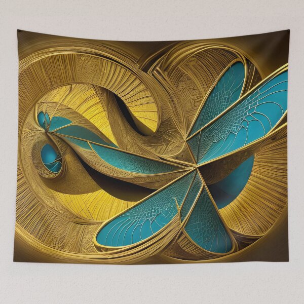 Aperçu de l'œuvre Ailes d'or abstraites créée et vendue par christineiris.