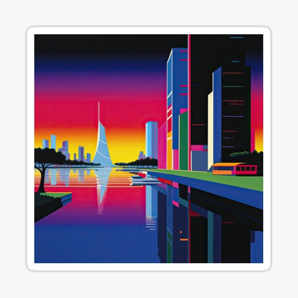 Item preview, Hiroshi Nagai style cityscape designed and sold by Graphiqly.