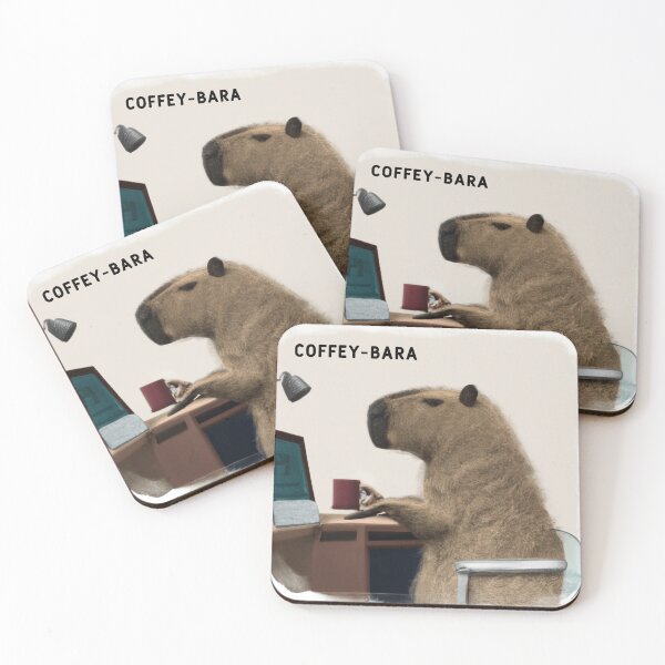 Item preview, Coffey-bara Capybara Poster designed and sold by CatPaintStore.