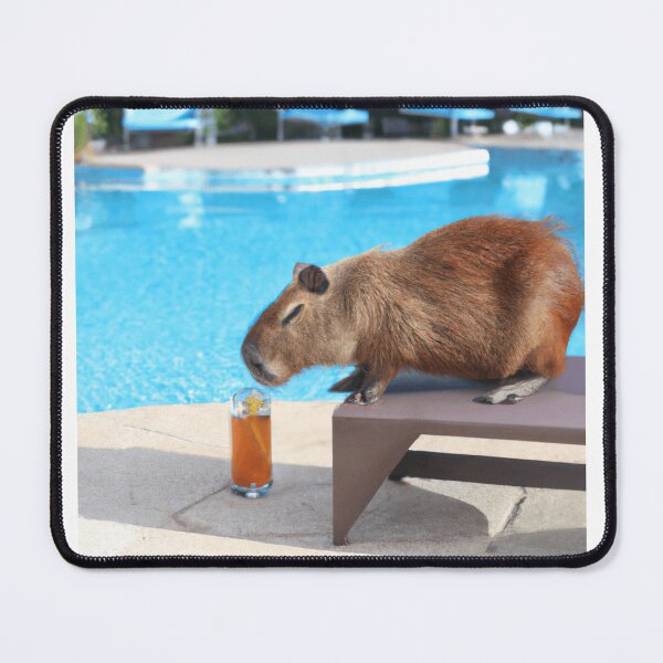 Item preview, Chill Capybara Sipping on a Bev designed and sold by CatPaintStore.