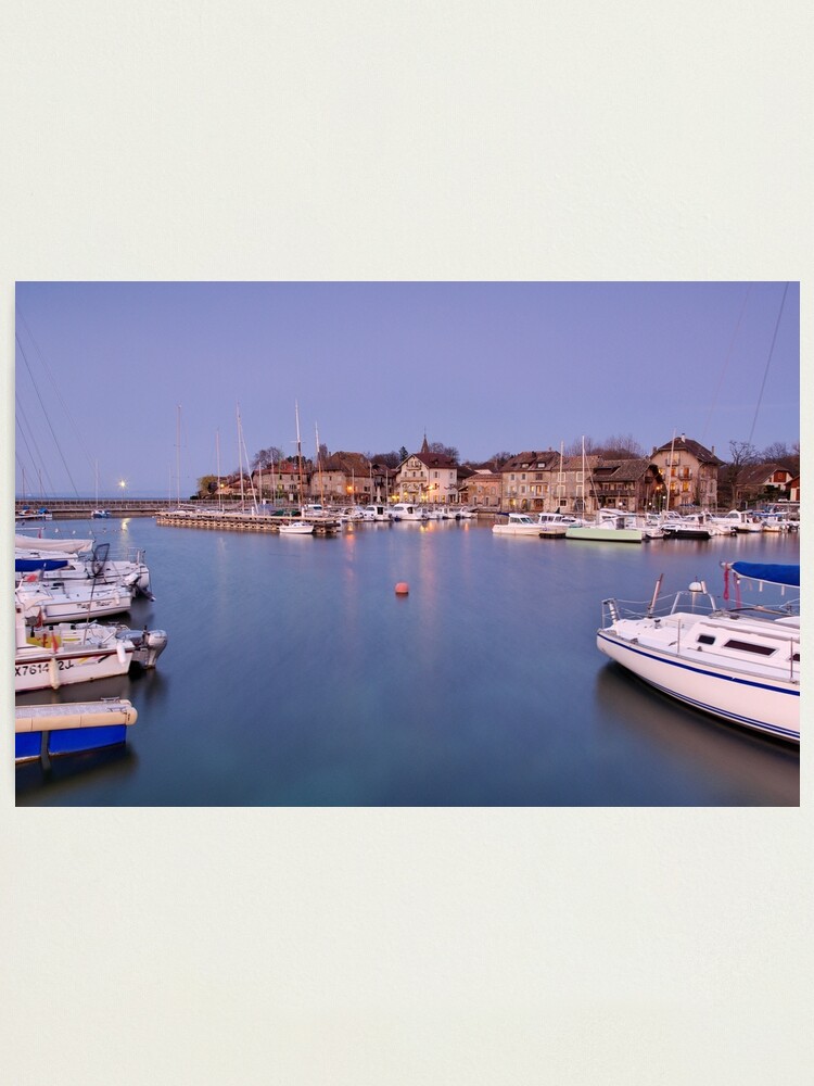 Thumbnail 2 of 3, Photographic Print, Dusk light on Nernier harbor designed and sold by Patrick Morand.