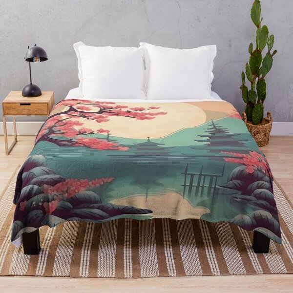 Item preview, Retro cherry blossom scenery landscape art designed and sold by Artyselley.