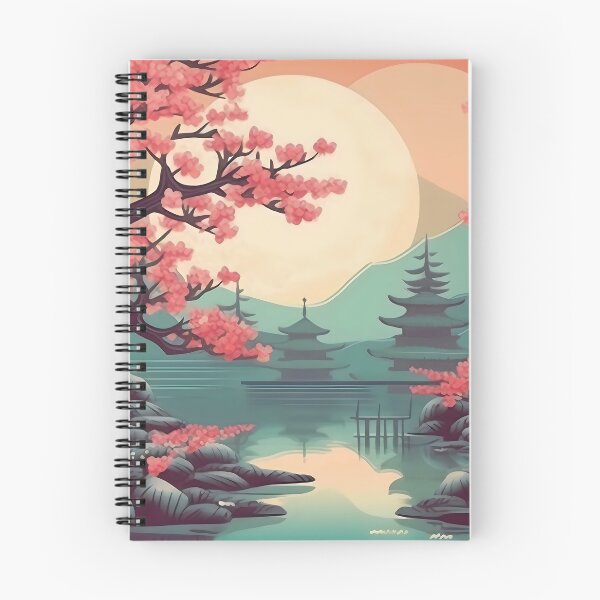 Item preview, Retro cherry blossom scenery landscape art designed and sold by Artyselley.