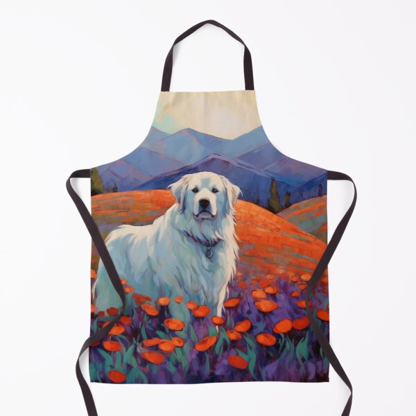 Item preview, Great Pyrenees in Orange Poppies & Lavender Oil Painting designed and sold by Appyrances.