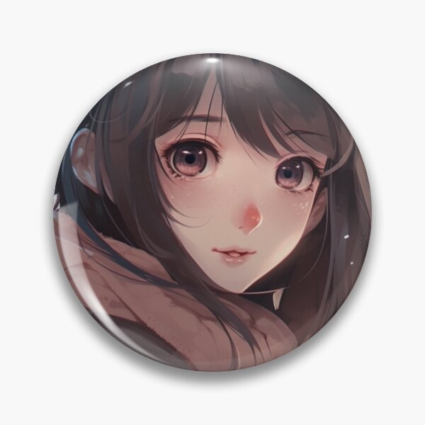 Cute anime girl Pin for Sale by AprilAI