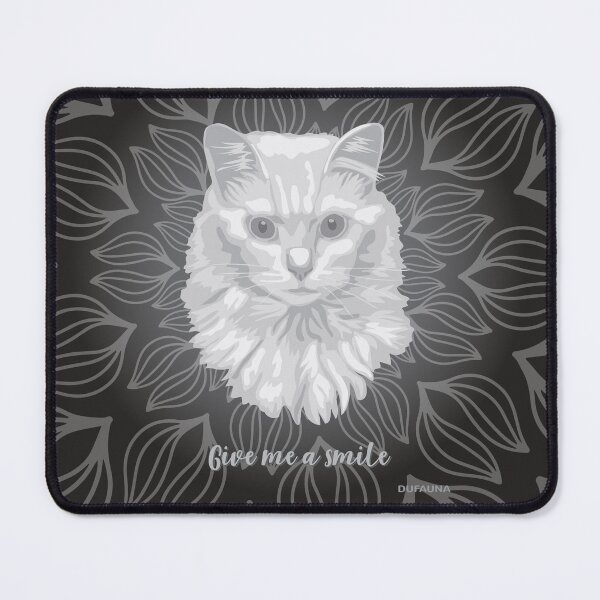 Item preview, DuFauna Turkish Angora Cat Black and White Face "Give me a smile" designed and sold by DuFauna.