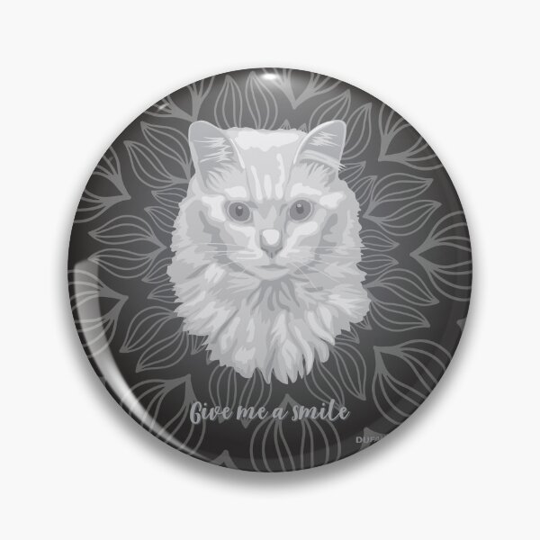 Item preview, DuFauna Turkish Angora Cat Black and White Face "Give me a smile" designed and sold by DuFauna.