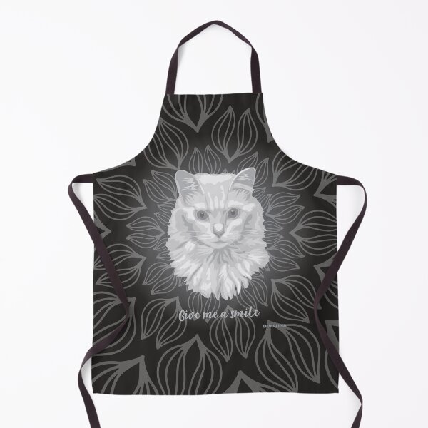 Item preview, DuFauna Turkish Angora Cat Black and White Face "Give me a smile" designed and sold by DuFauna.