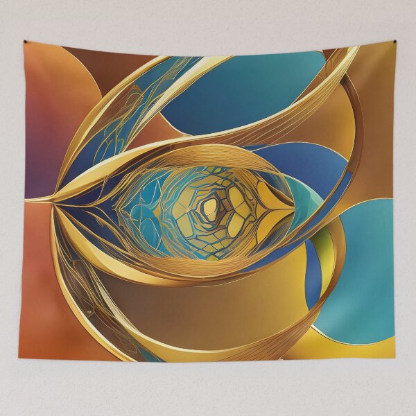 Aperçu de l'œuvre Abstrait orange et bleu créée et vendue par christineiris.