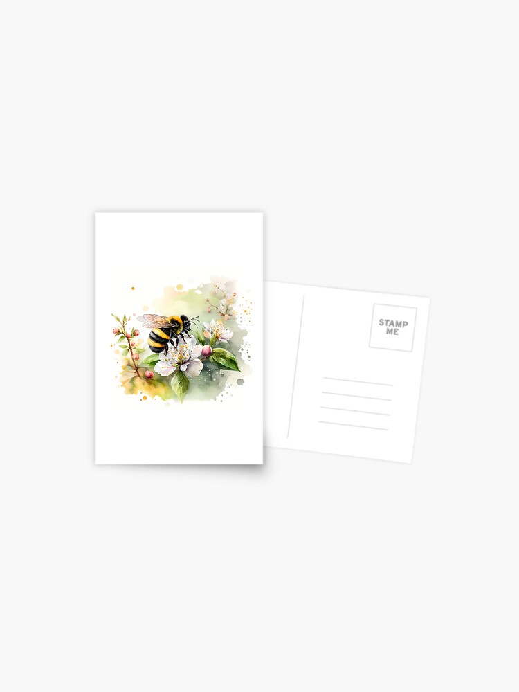 Thumbnail 1 of 2, Postcard, Arrival of spring - the bumblebee designed and sold by stickerperso-ia.