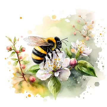 Artwork thumbnail, Arrival of spring - the bumblebee by stickerperso-ia