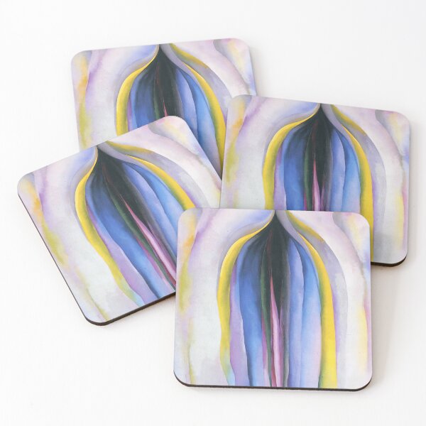 Item preview, Grey Line with Black, Blue and Yellow painting by Georgia O'Keeffe designed and sold by Artcol.